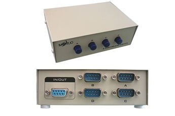 Switch réseau Kalea-Informatique Boitier de partage Série RS232 Switch RS-232 4 ports. Réversible, 4 entrées vers 1 sortie OU 1 entrée vers 4 sorties