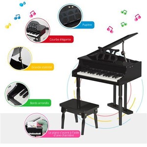 2 En 1 Piano Numérique à 37 Touches Enfants Avec Tabouret Et Microphone Reglable Noir 2 En 1 Piano Numérique à 37 Touches Enfants Avec Tabouret Et Microphone Reglable Noir