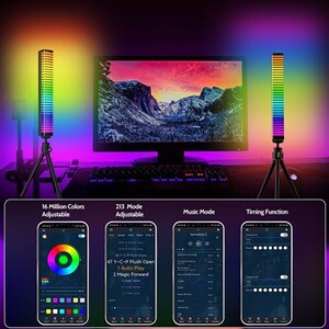 Barre lumineuse LED RVB intelligente améliorée de 42 cm, lumière de Barre lumineuse LED RVB intelligente améliorée de 42 cm, lumière de