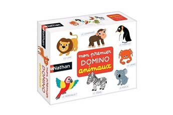 loto mémo et domino nathan mon premier domino animaux du monde - 28 dominos - jeu educatif