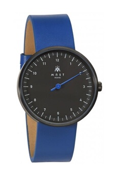 montre mast milano montre pour homme mono aiguille en cuir bleu ultra plate - bk107bk07-l-uno