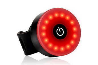 Lampe Vélo LED Puissante Clignotante Batterie Rechargeable USB Rouge pour Arriere - LEC500 - Feu Electrique pour VTT, Trottinette, Sac à Dos
