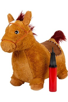 jouet à bascule small foot cheval d'obstacle junior 63 x 52 cm peluche/caoutchouc brun
