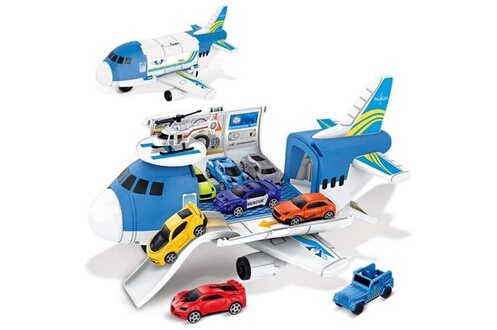Camion GENERIQUE 9 en 1 Voiture Jouet Avion Jouet Transporteur de Voitures  Cadeau pour Enfant Garçon Fille