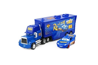 camion disney camion pixar mack-a09 avec 1 petit véhicule 1:55 moulé, 21*6.5*4.5cm -bleu
