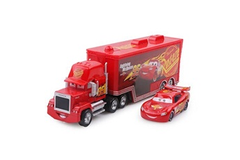camion disney camion pixar mack-a01 avec 1 petit véhicule ,1:55 moulé, 21*6.5*4.5cm -rouge