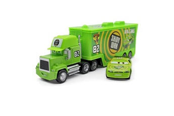 camion disney camion pixar mack-a25 avec 1 petit véhicule , 1:55 moulé , 21*6.5*4.5cm -vert