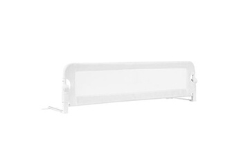 COSTWAY Barrière de Lit Pliable pour Bébé/Enfant 150x52CM en Tissu Oxford Angle 0°-180°avec Mousse Souple, Trous Pré-percés Blanc