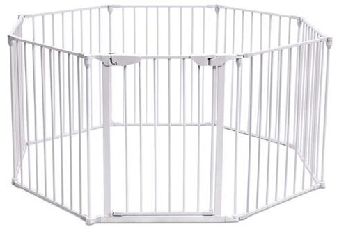 Barrière de sécurité bébé Giantex barrière de sécurité blanche 500x75cm  pour enfant 8 pans clôture de cheminée en fer