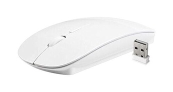 Vshop souris sans fil, boutons , 2,4 ghz avec nano-récepteur, suivi optique ambidextre, compatible avec pc/mac/portable - blanche