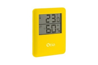 thermomètre / sonde otio thermomètre hygromètre magnétique à écran lcd - jaune -
