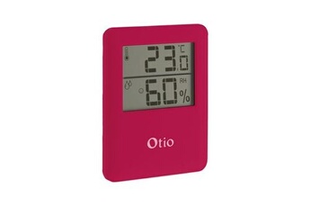 thermomètre / sonde otio thermomètre hygromètre magnétique à écran lcd - rose -