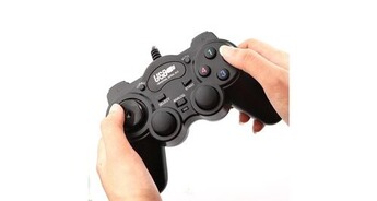 Manette GENERIQUE Manette avec fil pour mac et pc usb gamer jeux video joystick precision universel (noir)