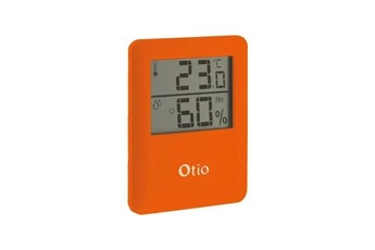 thermomètre / sonde otio thermomètre hygromètre magnétique orange -