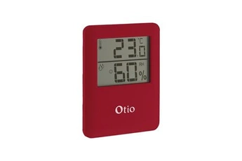 thermomètre / sonde otio thermomètre hygromètre magnétique rouge -