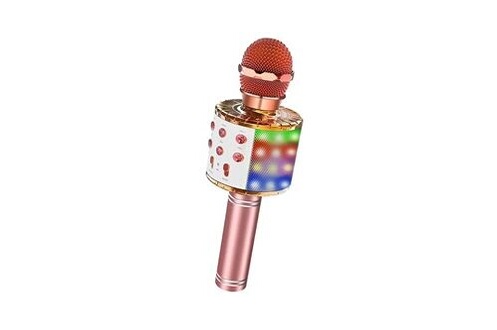 Cadeaux de microphone karaoké bluetooth pour garçons et filles - or rose
