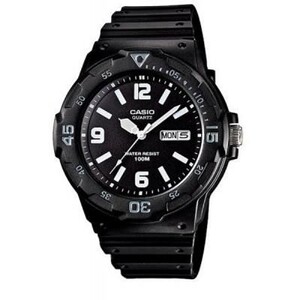 Relógio De Pulso Casio Mrw-200h-1b Com Corria De Resina Cor Preto Fondo Branco Relógio De Pulso Casio Mrw-200h-1b Com Corria De Resina Cor Preto Fondo Branco