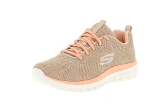 chaussures de fitness skechers chaussures fitness graceful chine fitness beige taille : 41 réf : 47302