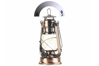 lanterne torche et lampe frontale lunartec lampe-tempête led rechargeable à intensité variable 200lm / 3w / 3000k  - bronze