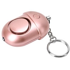 2 En 1 Porte-Clés d'Alarme Personnel+LED Troche 130db Or Rosé