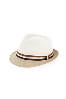 casquette et chapeau sportswear nature et découvertes chapeau trilby tressé taille 56 et 57 blanc et beige