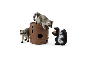 jeu de stratégie schleich figurines malice de noix slh42532 nutty mischief wild life animaux de la forêt raton laveur mouffette