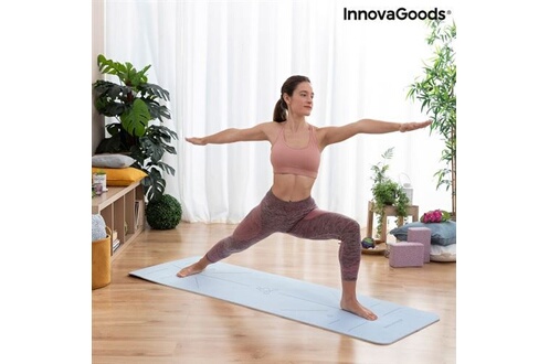 Tapis de sport Innovagoods Tapis de Yoga Antidérapant avec Lignes de  Position et Guide d E ercices Asamat