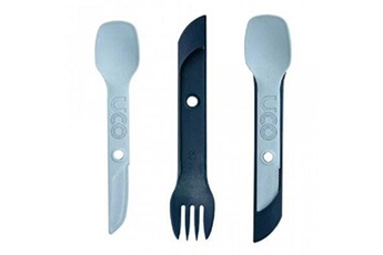 popote vaisselle et couverts uco couvert 3 en 1 - - switch couverts camping cuillère, fourchette, couteau - bleus