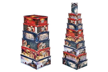 Fééric Lights & Christmas Coffret cadeau Féérie - 16 Boîtes pour cadeaux de Noël Tradition Rouge et bleu Colorama