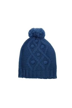 bonnet et cagoule sportwear sports depot bonnet à pompon marlybag bonnet pompon bleu jeans bleu marine / bleu nuit taille : baby
