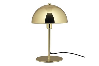 lampe à poser vente-unique.com lampe à poser champignon vintage effet laiton - d.20 x h.30 cm - doré - ontario