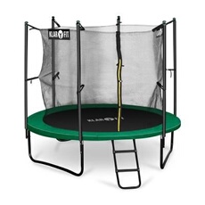 Trampoline de Jardin Klarfit Rocketstart 250 Vert -250 cm - Filet de sécurité échelle large