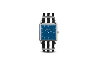 montre selvine montre femme cadran 28 mm en alliage bleu et bracelet noir et blanc en nylon spre3