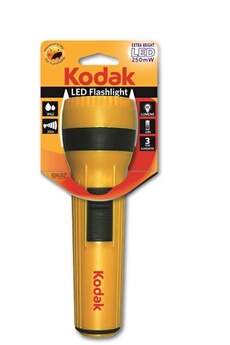 lanterne torche et lampe frontale generique kodak - lampe led 250mw - jaune - fonctionne avec 2 piles lr20/d non incluses