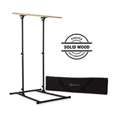 T-Trix MultiGym Station Barre de traction en hêtre massif - charge 110 kg + sac de transport - noir