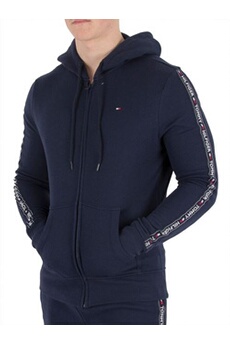 Pull, gilet, et polaire sportswear Tommy Hilfiger Homme Sweat à capuche zippé avec logo, Bleu