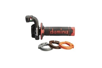 Poignée de gaz DOMINO KRK avec revêtements noir/rouge
