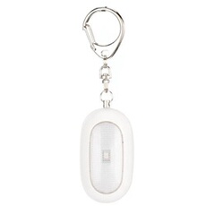 2 En 1 Porte-Clés+Alarme Personnelle d'Urgence Avec Voyant à LED Pour Femme Enfant Blanc