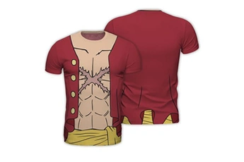 autres vêtements goodies abystyle - one piece - replica t-shirt - luffy new world - rouge - homme (m)