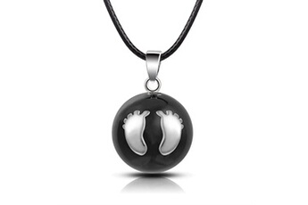 bijou generique bola de grossesse boule noire avec empreintes de pieds