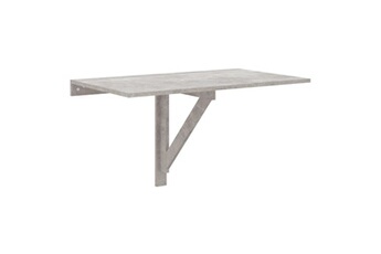 table à manger vidaxl table murale pliable gris béton 100x60x56 cm bois d'ingénierie