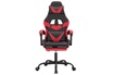 vidaXL Chaise de jeu avec repose-pied Noir et rouge Similicuir photo 4