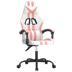 VIDAXL - Chaise de jeu - Similicuir - Blanc et Rose
