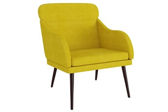 fauteuil de jardin vidaxl fauteuil jaune 63x76x80 cm velours