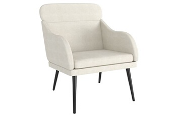 fauteuil de jardin vidaxl fauteuil crème 63x76x80 cm velours