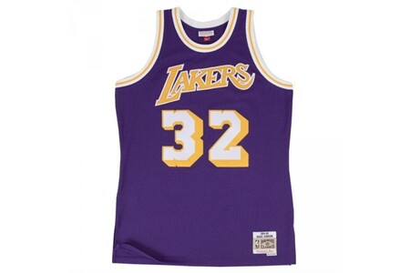 Maillot de basketball Mitchell And Ness Maillot NBA swingman Magic Johnson  Los Angeles Lakers Hardwood Classics Mitchell & ness violet taille XL