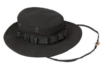 casquette et chapeau de chasse mil-tec boonie hat us commando / chapeau de brousse noir miltec - taille xl