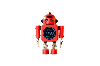 réveil generique réveil enfant vormor avec mini horloge numérique lcd forme de robot - rouge