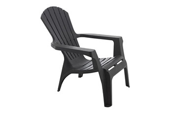 fauteuil de jardin wilsa garden - fauteuil adirondack en résine polypropylène anthracite