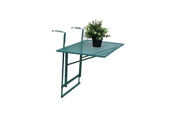 table de jardin the home deco factory - table de balcon pliable en métal lina vert